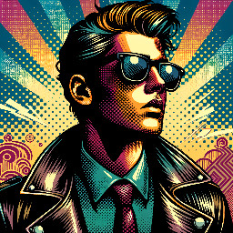 male pop star with dark sunglasses and leather jacket